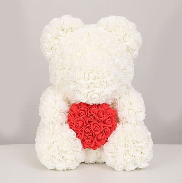 White Rose Teddy Bear | My Couple Goal