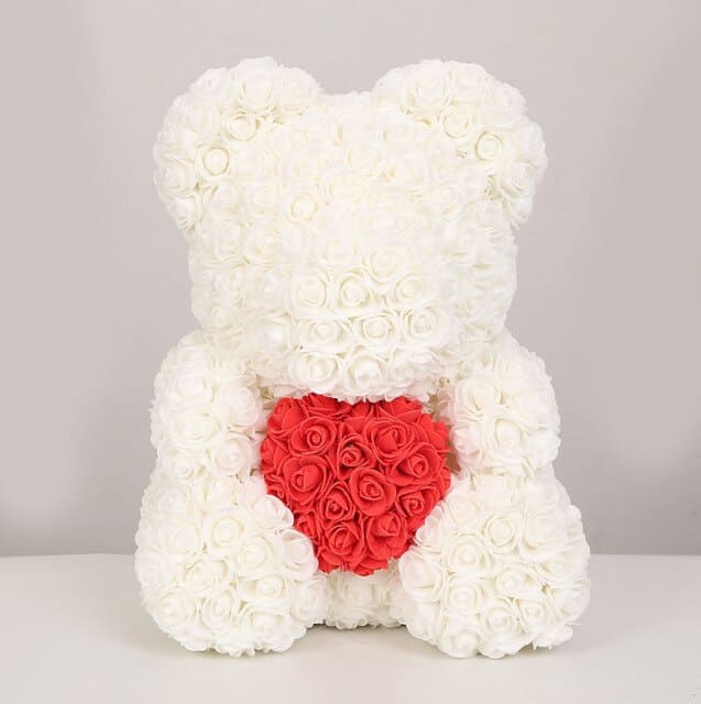 Rose teddy cheap bear with heart