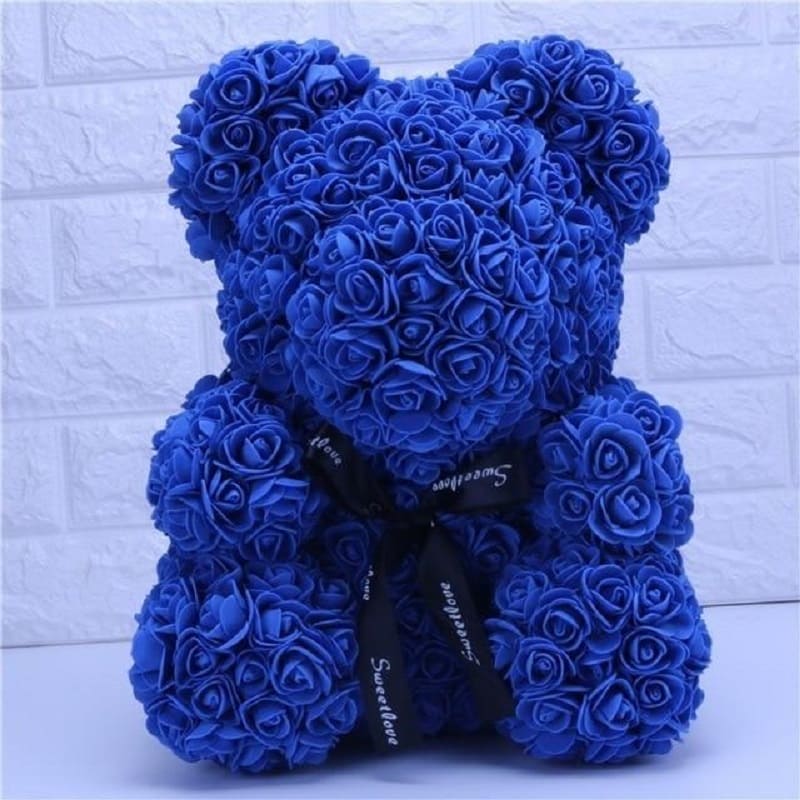 Blue sales flower bear