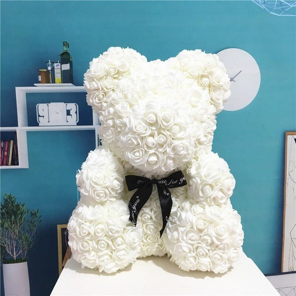White Rose Bear For Couples | My Couple Goal