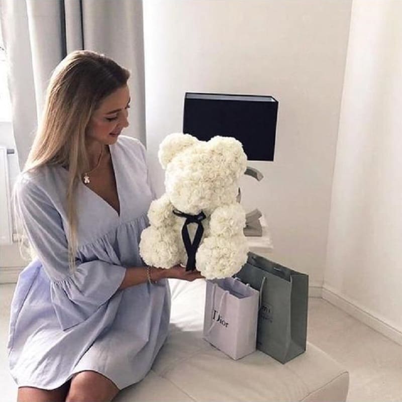 White Rose Bear For Couples