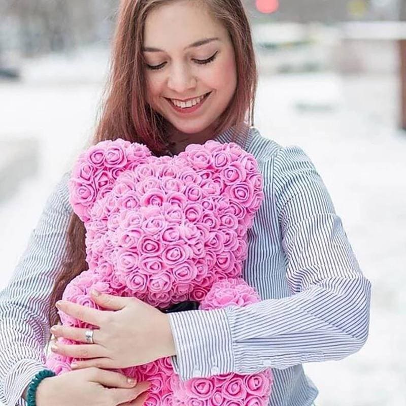 Pink Rose Teddy Bear
