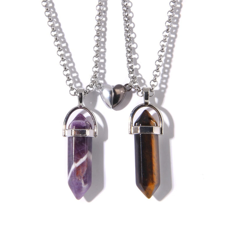 Stone Magnetic Couple Necklaces