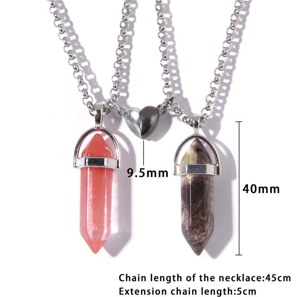 Stone Magnetic Couple Necklaces