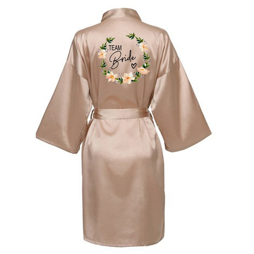 Teamwork Robe Team Bride Satin Robes | My Couple Goal