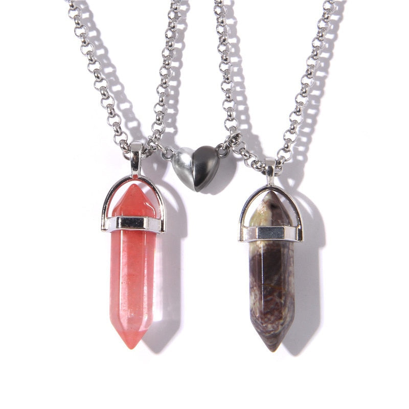 Stone Magnetic Couple Necklaces