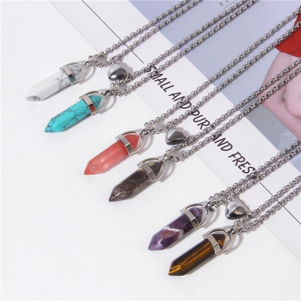 Stone Magnetic Couple Necklaces