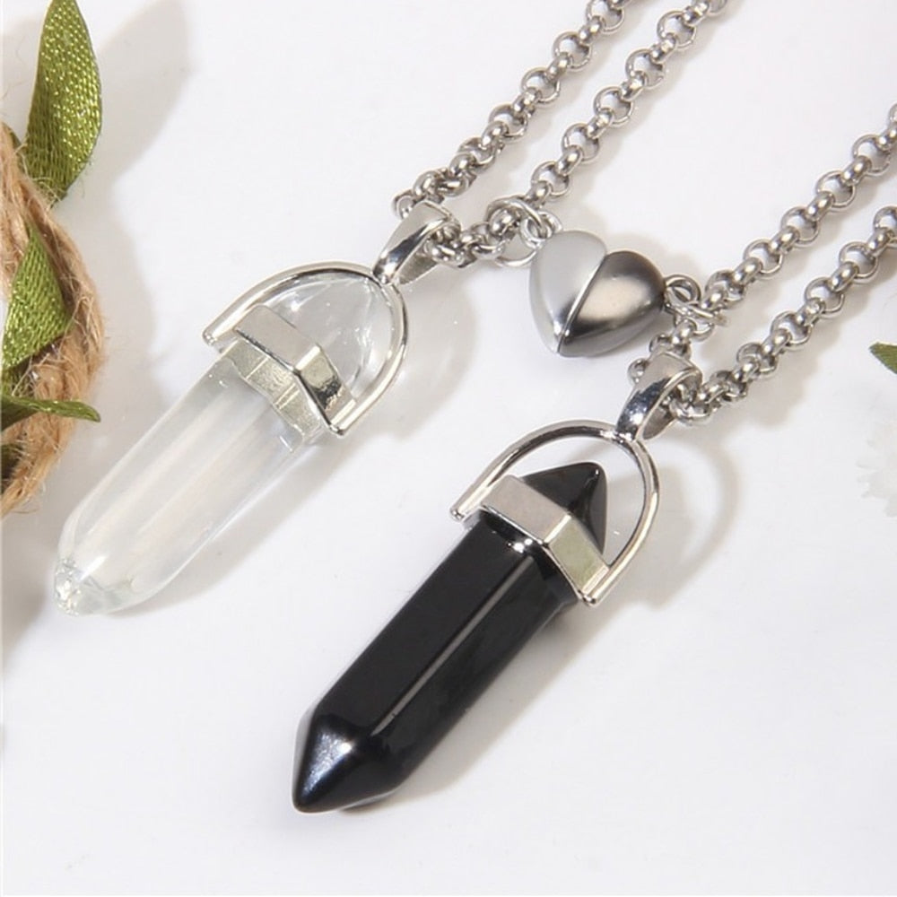 Stone Magnetic Couple Necklaces