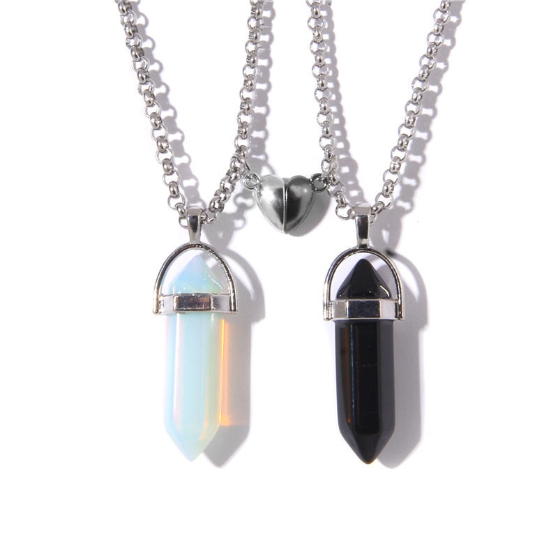 Stone Magnetic Couple Necklaces