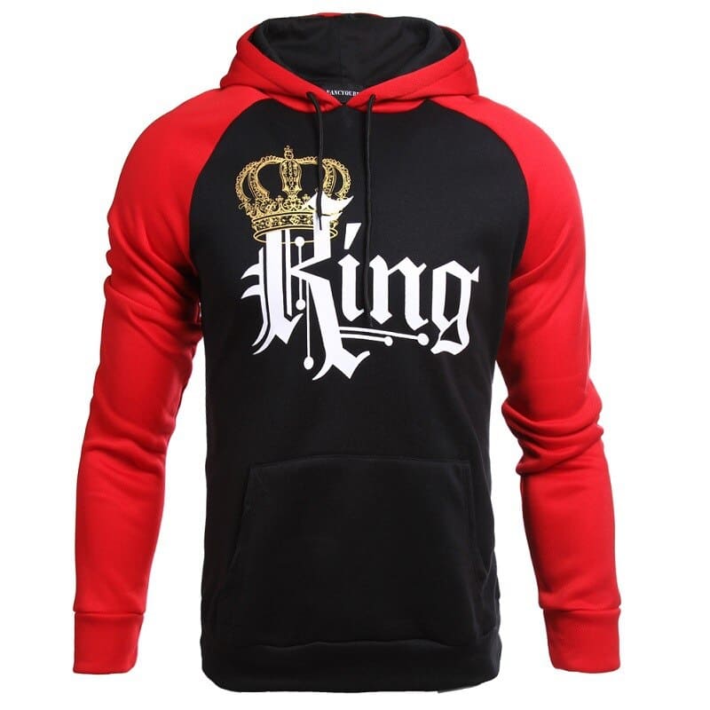 King and queen hoodies red