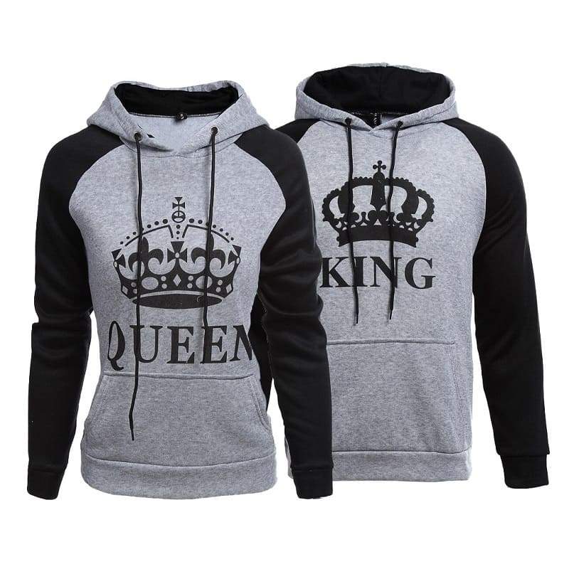 King and queen hoodie set crown
