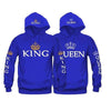 King and queen hoodies blue