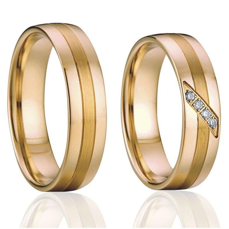 Gold wedding band rings