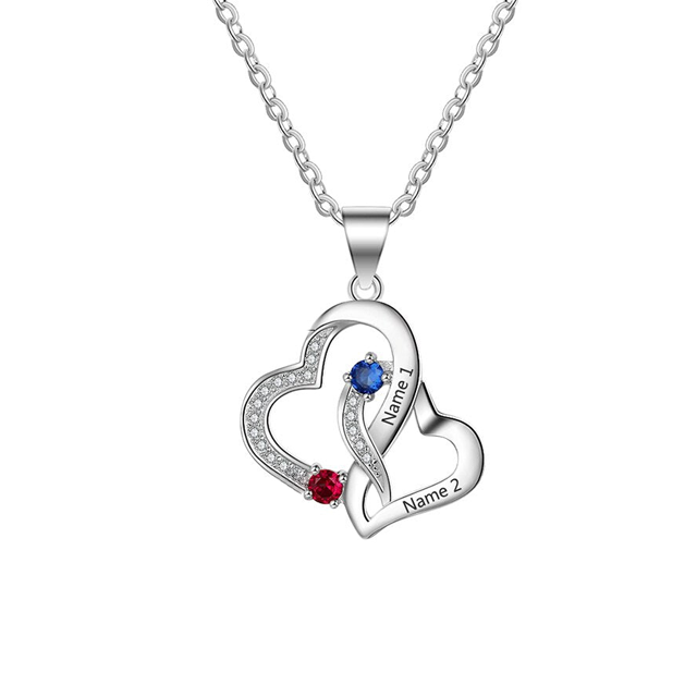 Couples birthstone clearance necklace