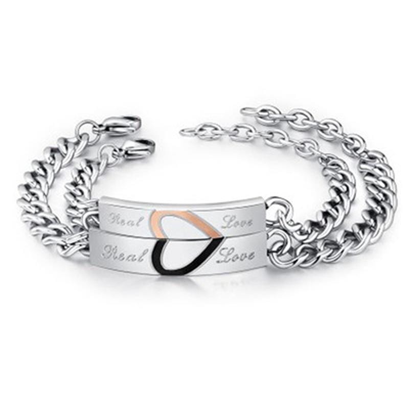 Stainless steel couple bracelets