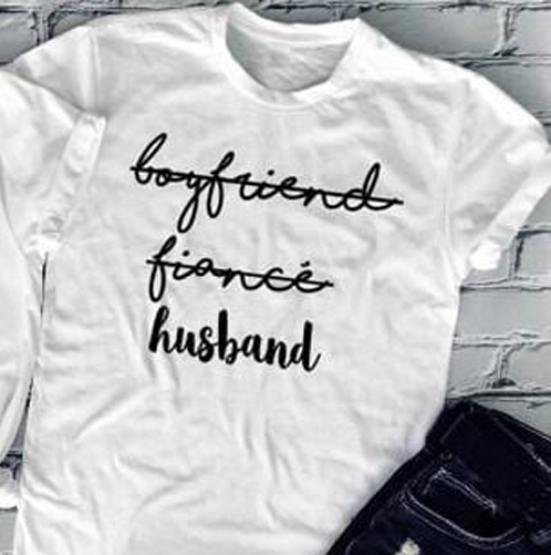 Funny bride and groom shirts sales