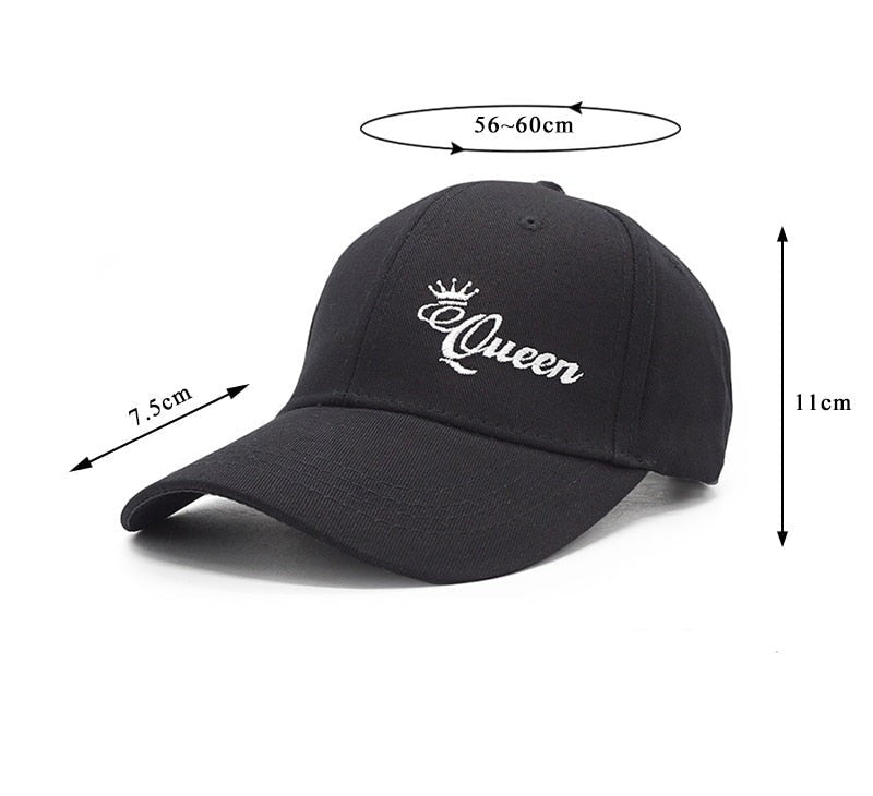 King and queen baseball caps