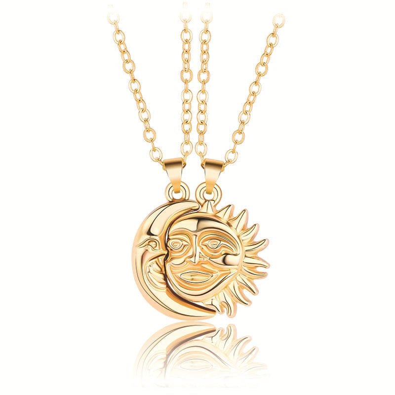 Sun and Moon Necklace Couple