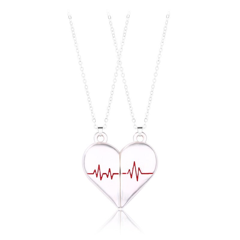 Beating Heart Necklace for Couples