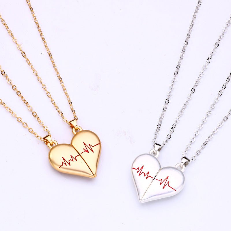 Beating Heart Necklace for Couples