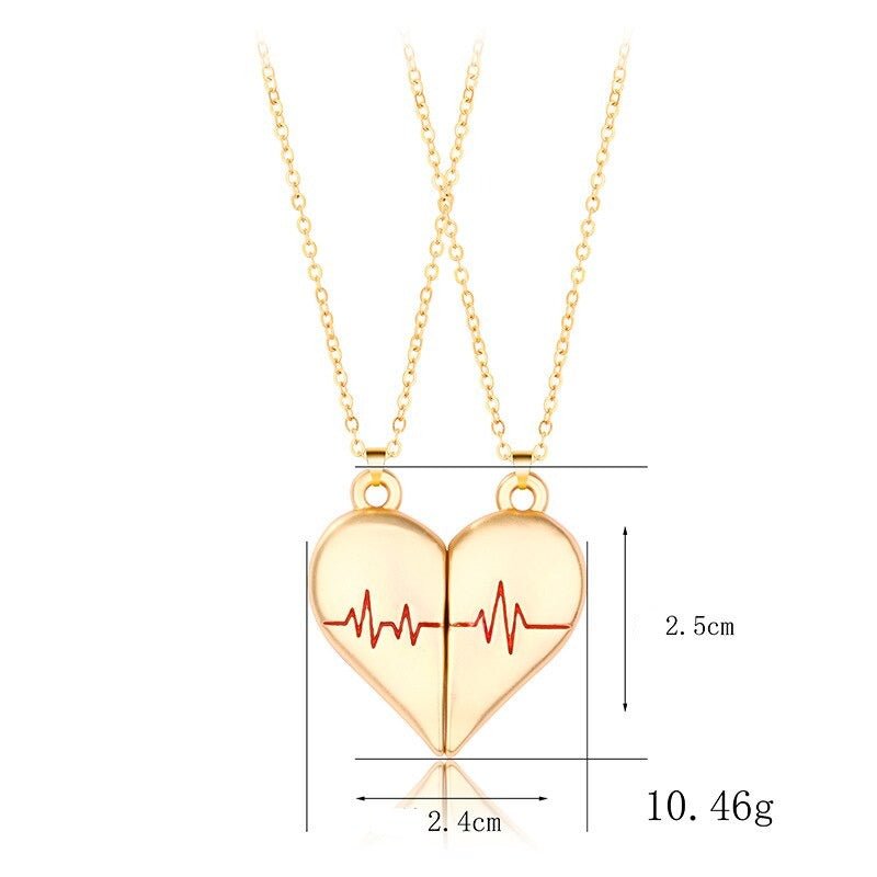 Beating Heart Necklace for Couples