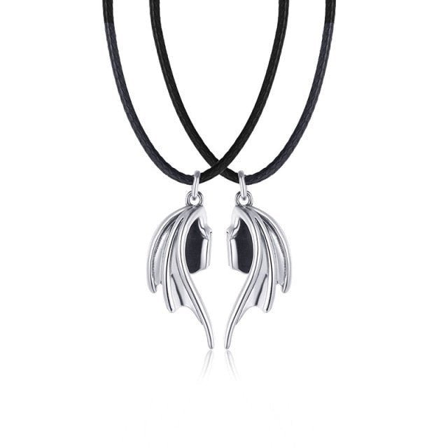 Stainless Steel Necklace for Couple Devil Wings
