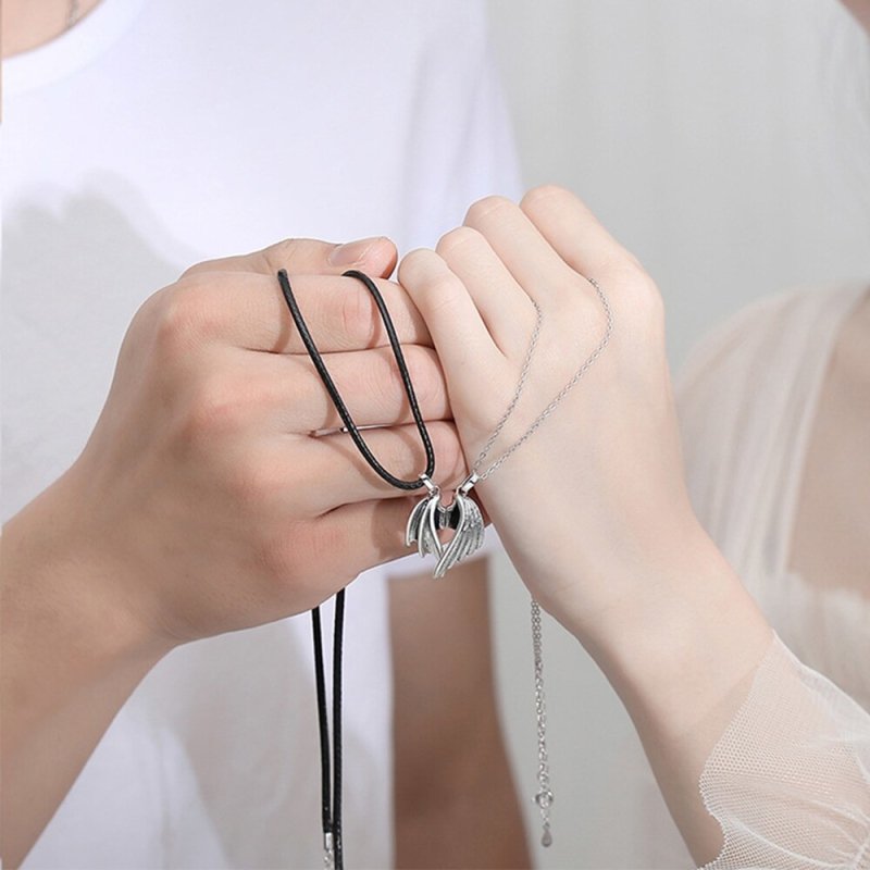 Stainless Steel Necklace for Couple Devil Wings