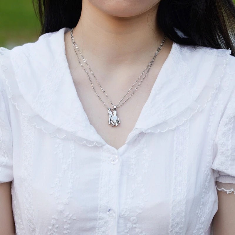 Handshake necklace for Couples