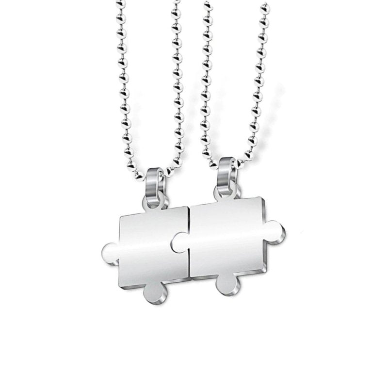 Matching Puzzle Piece Necklace for Couples