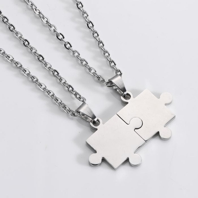Sterling Silver Puzzle Piece of Your Heart Pendant with Blue Sapphire  (Simulated) Stone | Jewlr