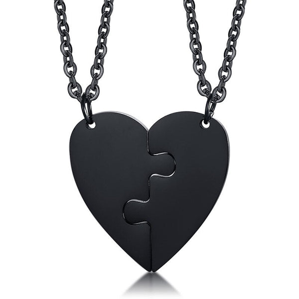 Black Heart Love Necklaces For Couples My Couple Goal 