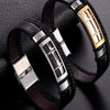 Black couple leather bracelet