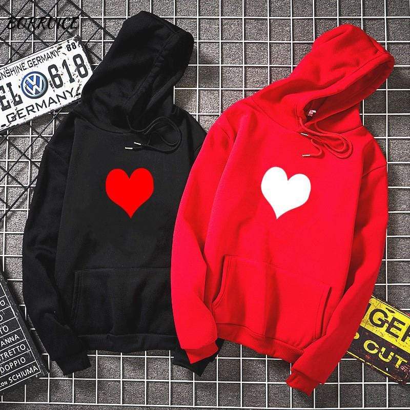 Couple hoodies Red heart