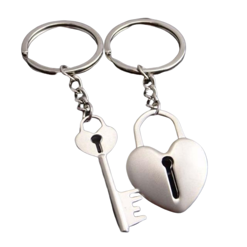 Couple Keychain Heart and Key - Keychain
