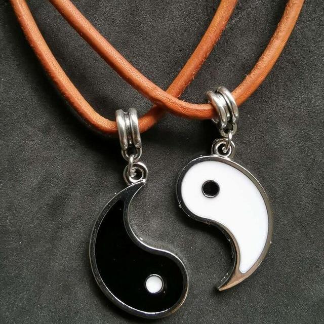 Couple Necklaces Yin Yang - Black - Necklaces