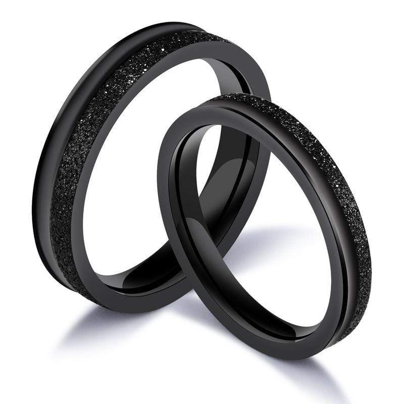 Black titanium promise rings My Couple Goal - Main Image