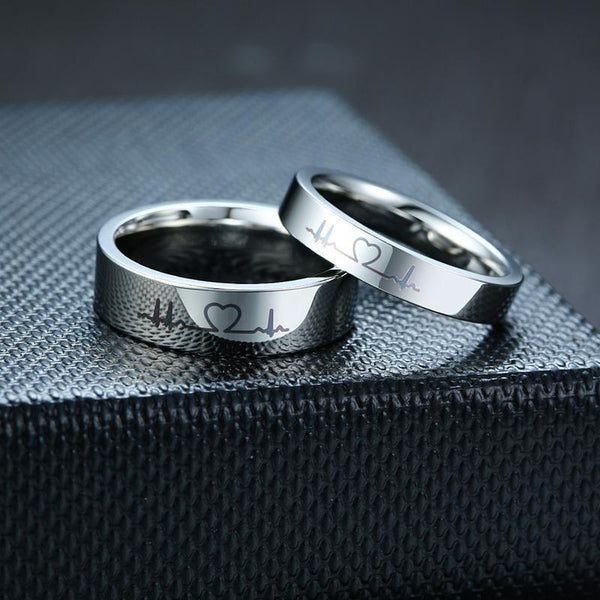 Heartbeat Rings for Couples My Couple Goal - Main Image