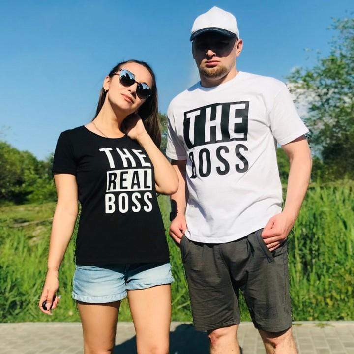 The Boss & The Real Boss Funny Couple Matching Hoodies