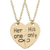 His and hers jewelry couple necklaces