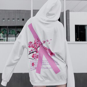 Off white pink sakura hoodie hot sale