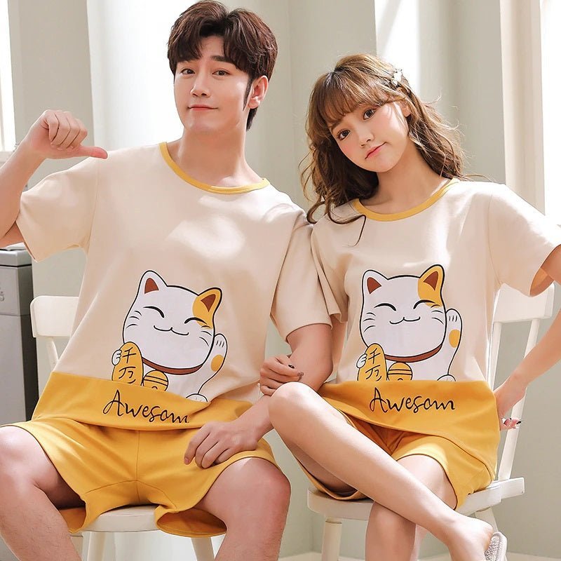 Lucky Cat Couple Pajamas