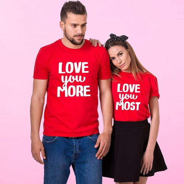 【more jude】 韓国人気★ Lovely couple t-shirt Chic King Queen Heart Graphic T Shirts for Couples Y2k