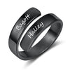 Name Engraved Couple Rings - Black - Couple Ring