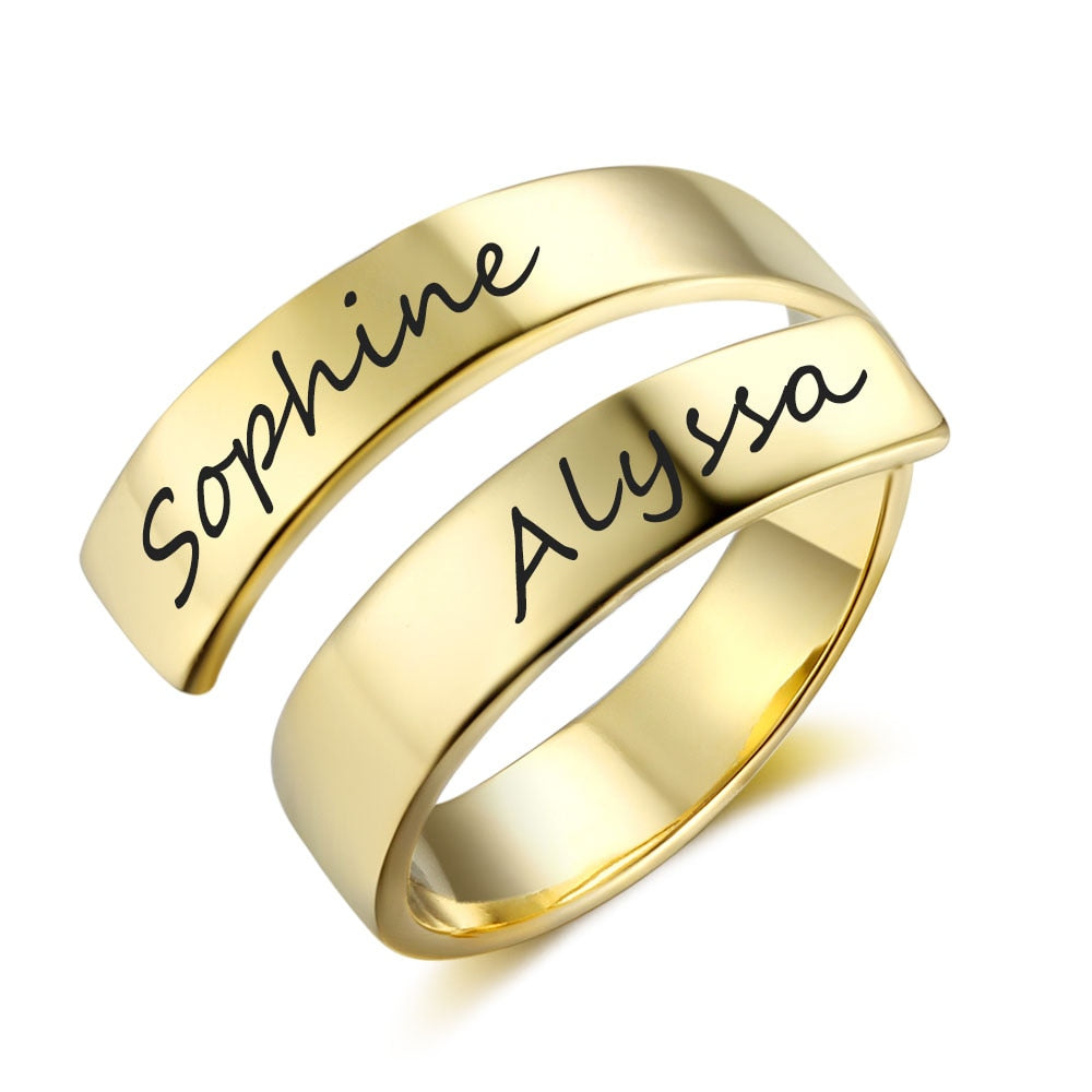 Gold Wedding Ring With Name Engraved