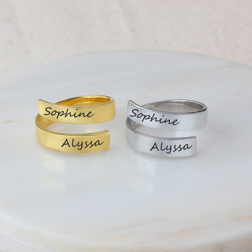 Friendship Rings With Names Gold Couple Rings With Names Matching Name Engraved Couple Rings