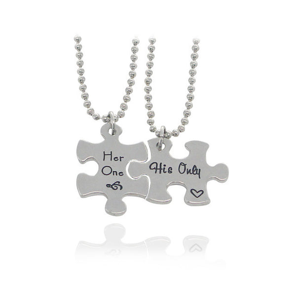 His and hers puzzle piece necklace My Couple Goal