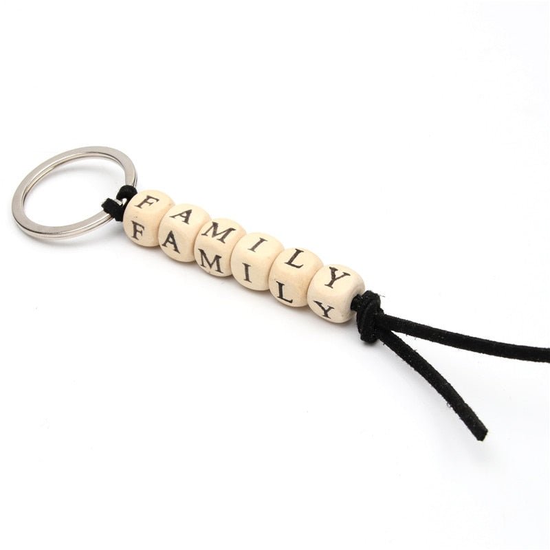 Wood Bead Keychain