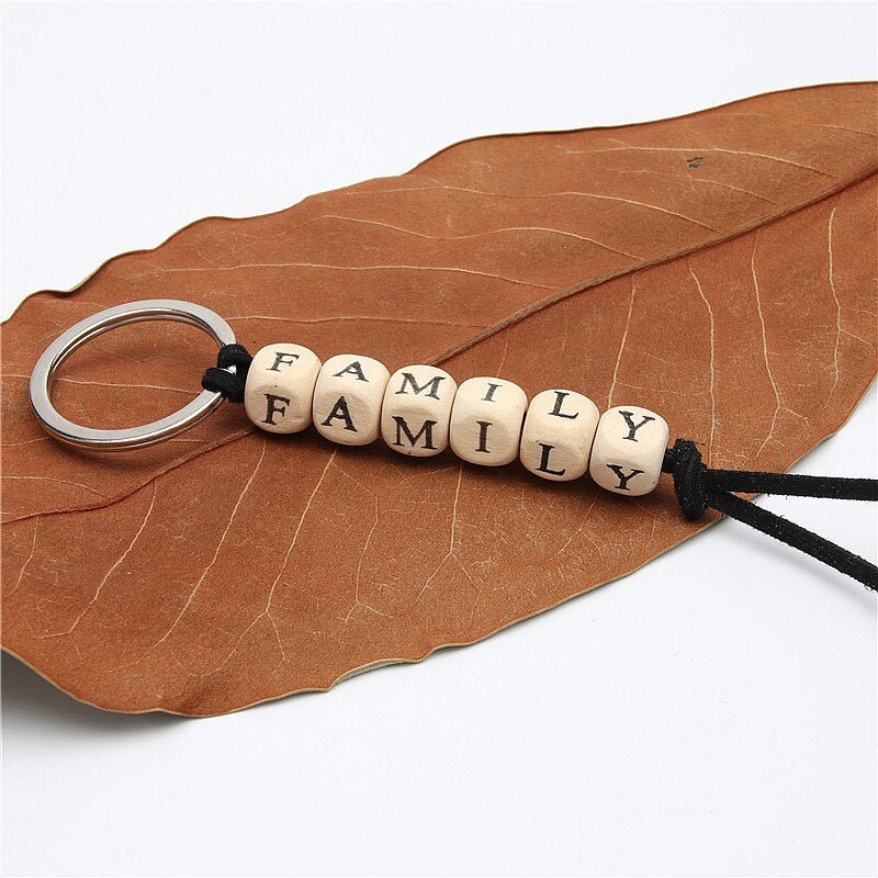 Wood Bead Keychain