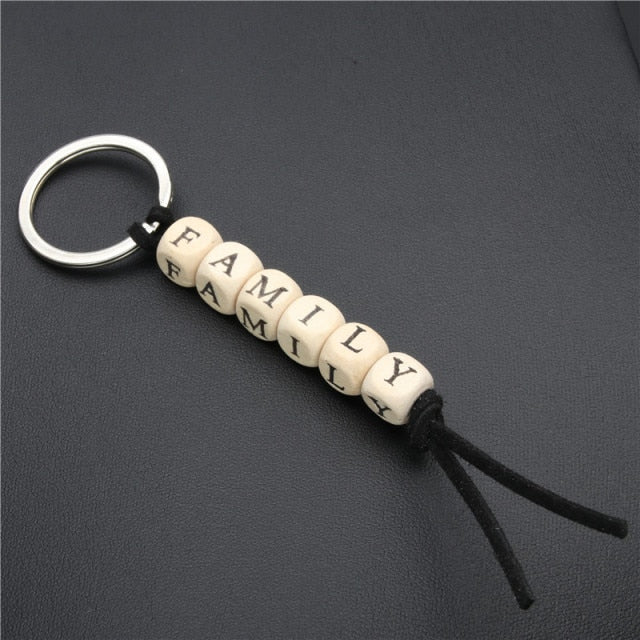 Wood Bead Keychain