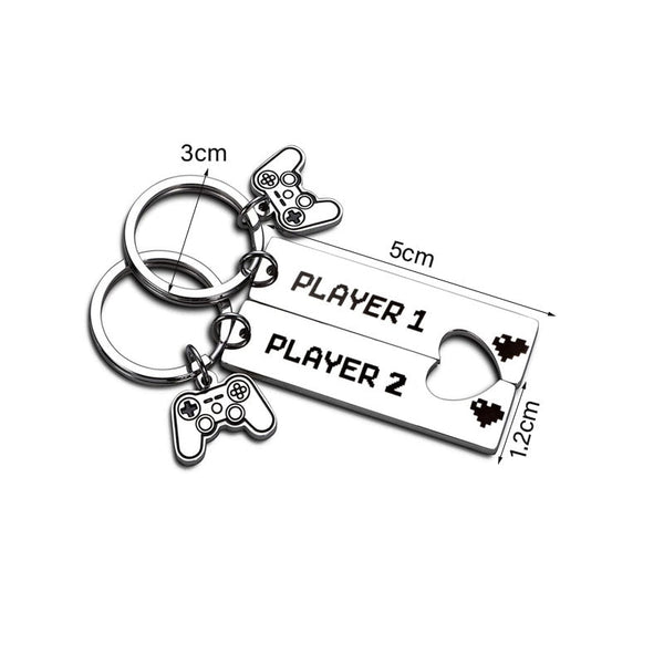 2 Keychain Player 1 Player 2 Keychain | My Couple Goal